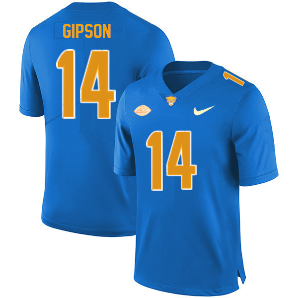 Men #14 Will Gipson Pitt Panthers College Football Jerseys Sale-New Royal